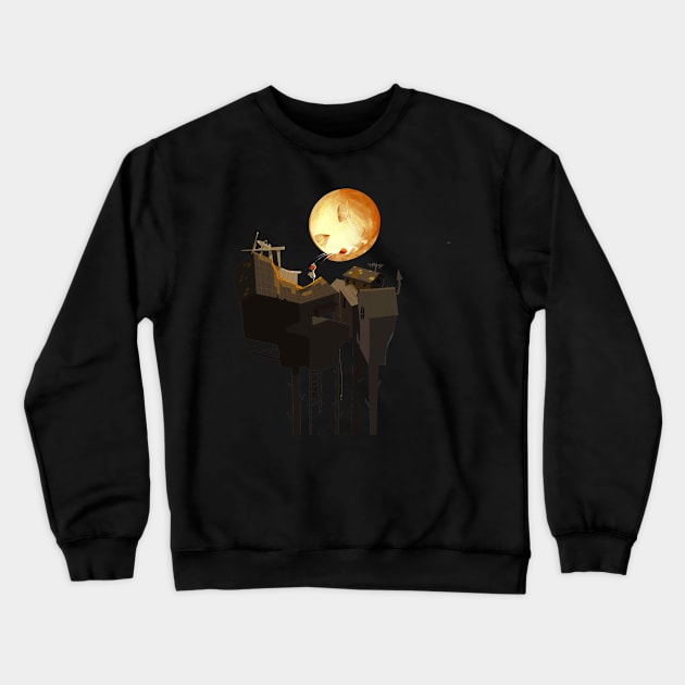 Dancing with the moon Crewneck Sweatshirt by 4leafCloverStudio